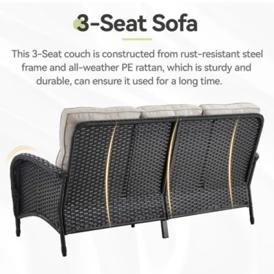 Gymojoy Outdoor Sofa Rocking Chair Side Table with Ottomans Patio Funiture image {10}
