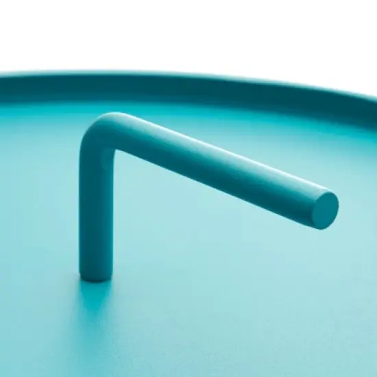 GDFStudio Margaretta Outdoor Steel Side Table with Handle, Teal image {8}