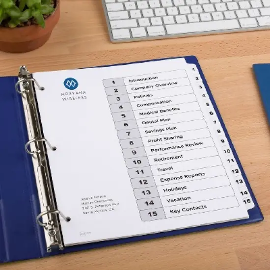 Avery Ready Index Customizable Table of Contents Black & White Dividers 15-Tab Ltr 11142 image {5}