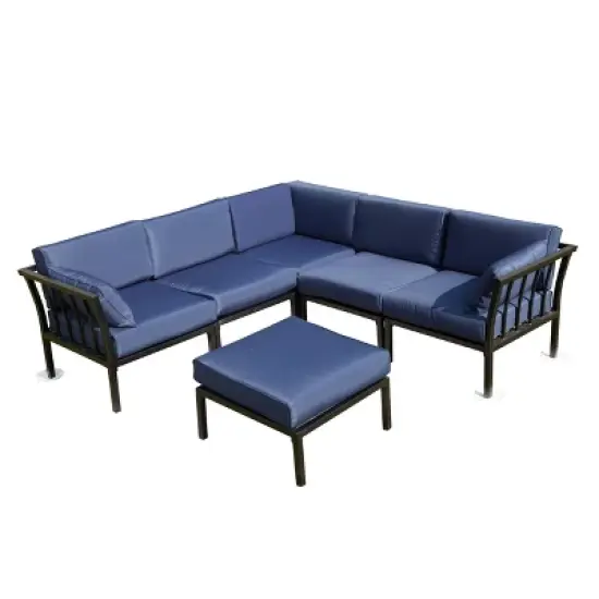 6pc Sectional Sofa Patio Conversation Set - Patio Festival
 image {10}