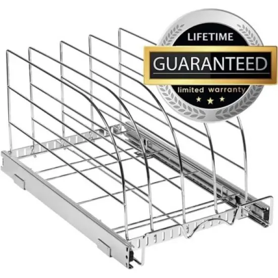 Hold N' Storage - Bakeware Pull Out Organizer for Cookie Sheet and more. Chrome Finished image {5}