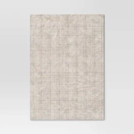 Oversized Printed Glen Plaid Primalush Throw Blanket Gray/Ivory - Threshold&trade; image {2}