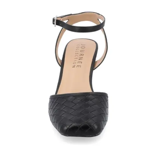 Journee Collection Womens Moriah Embossed Ankle Strap Square Toe Pumps image {5}