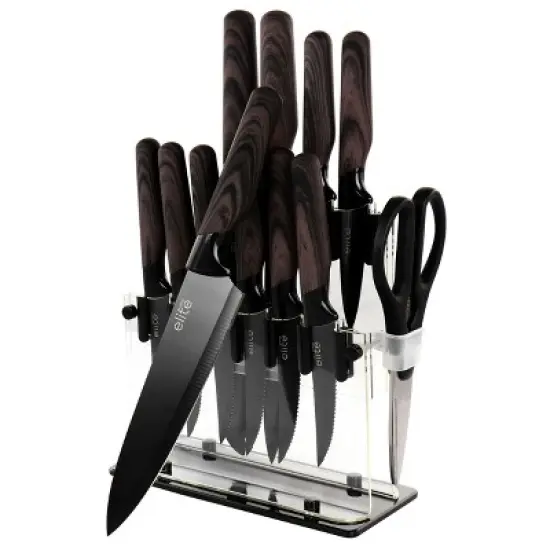 Gibson Soho Lounge 13 Piece Cutlery Set with Acrylic Knife Stand in Brown image {10}