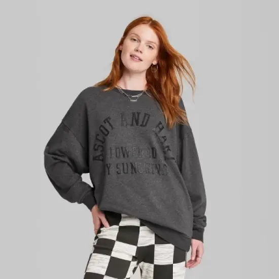 Women's Ascot + Hart Graphic Pullover Sweater - Gray image {1}