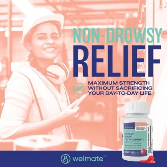 WELMATE PE Nasal Decongestant Tablets - Phenylephrine HCl 10mg 200ct image {3}