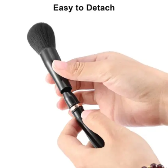 Unique Bargains 4 in 1 Makeup Brush Set Slant Foundation Brush Concealer Brush Plastic Handle Black 6.3Inches Height 1 Set image {5}