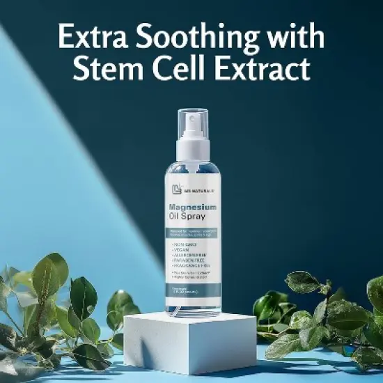 Magnesium Oil Spray with Stem Cell Extract, Soothes Feet, Sore Muscles, Joints & Legs, Allergen-Free & Fragrance-Free, M3, 12 fl oz image {2}