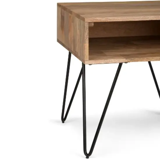 22" Moreno Solid Mango Wood End Table Natural - WyndenHall image {4}
