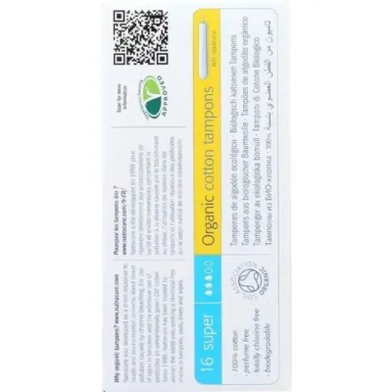 Natracare Organic Cotton Tampons Super - 16 ct image {3}