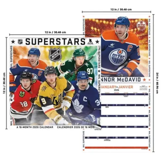 NHL 2026 NHL Superstars Bilingual French12"x12" Wall Calendar image {6}