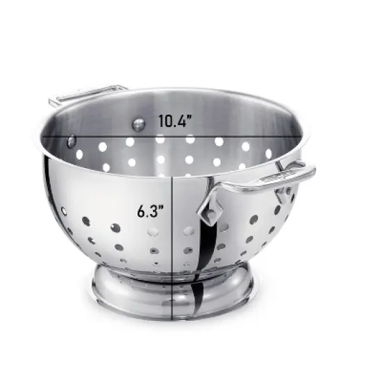 All-Clad 5 Quart Stainless Steel Colander, Silver image {3}