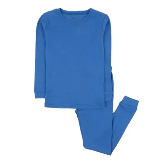 Leveret Kids Two Piece Long Sleeve Cotton Solid Classic Color Pajamas image {5}