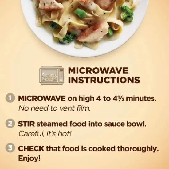 Healthy Choice Caf&eacute; Steamers Frozen Chicken Fettuccine Alfredo - 10oz image {5}