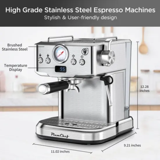 Mojgar Coffee Machine 20 Bar Professional Household Coffee Espresso Maker Low Noise and Fast Coffee Machine image {6}