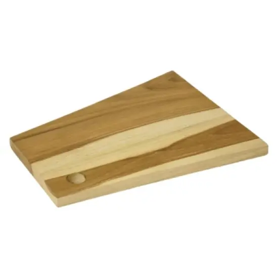 SEVOBAL Serving Platters Handmade Teak Wood Cheese and Bread Board with Asymmetrical Modern Design for Cakes, Appetizers, Brown, 8.07"*10.04"*0.59" image {5}