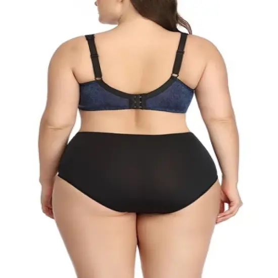 Agnes Orinda Women's Plus Size Underwire Retro Lace Trim Push-Up Bra and Panty Set image {1}