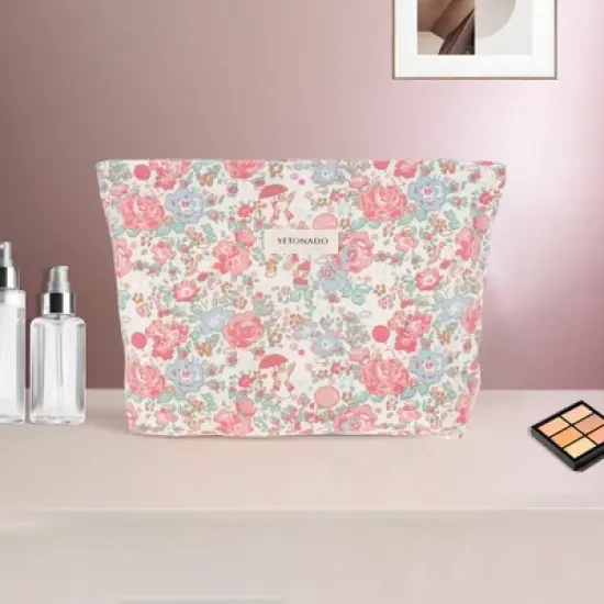 Unique Bargains Portable Rose Rabbit Makeup Bag 1 Pc image {4}