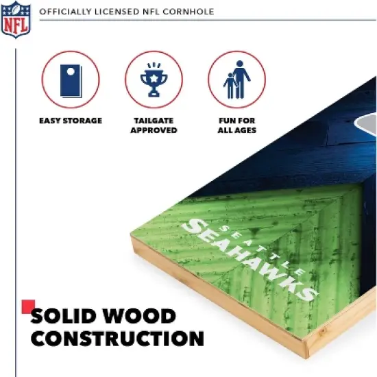 NFL Seattle Seahawks 2'x4' Wood Cornhole Set image {2}