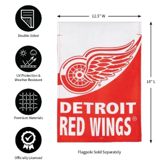 Evergreen Flag, DS New Burlap, Garden, Detroit Red Wings image {1}