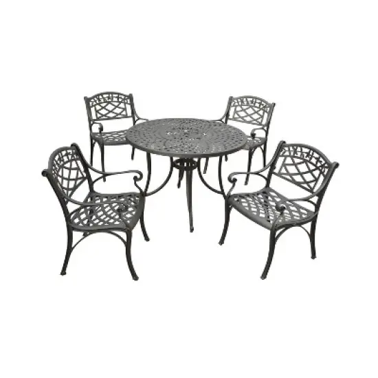 Sedona 42" 5pc Outdoor Dining Set with Armchairs - Black - Crosley image {2}