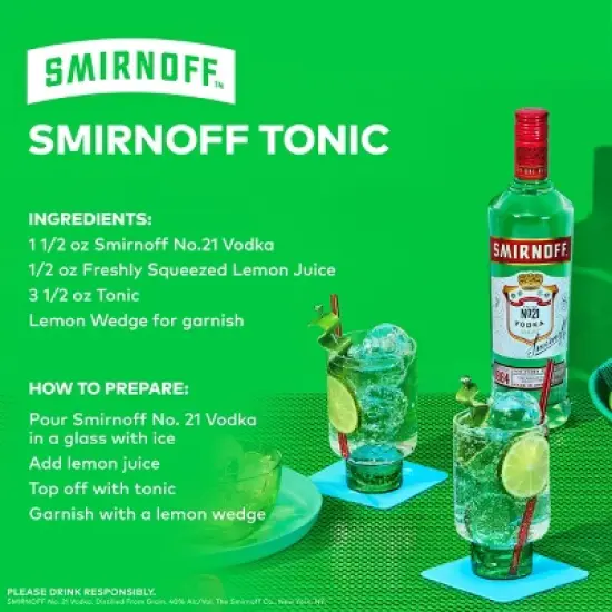 Smirnoff Vodka - 1.75L Plastic Bottle image {3}
