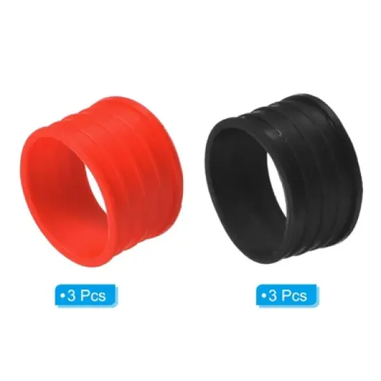 Unique Bargains Silicone Non-Slip Wear-Resistant Tennis Badminton Racket Handle Grip Rings 6 Pcs image {2}