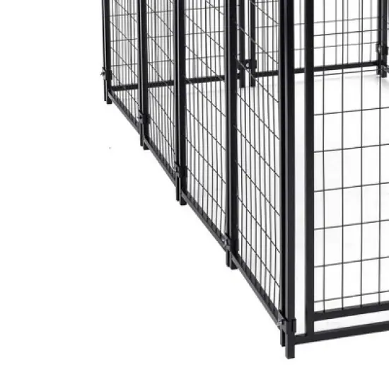 Lucky Dog 8ft x 4ft x 6ft Large Outdoor Dog Kennel Playpen Crate with Heavy Duty Welded Wire Frame and Waterproof Canopy Cover, Black (4 Pack) image {3}