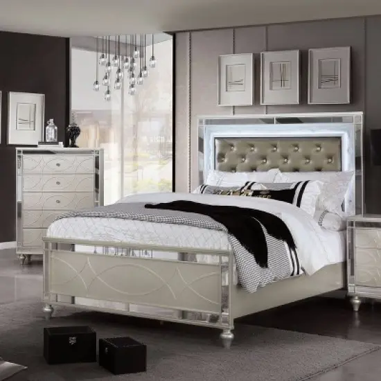 2pc La Mesa Bed and Chest Set Silver - HOMES: Inside + Out image {1}