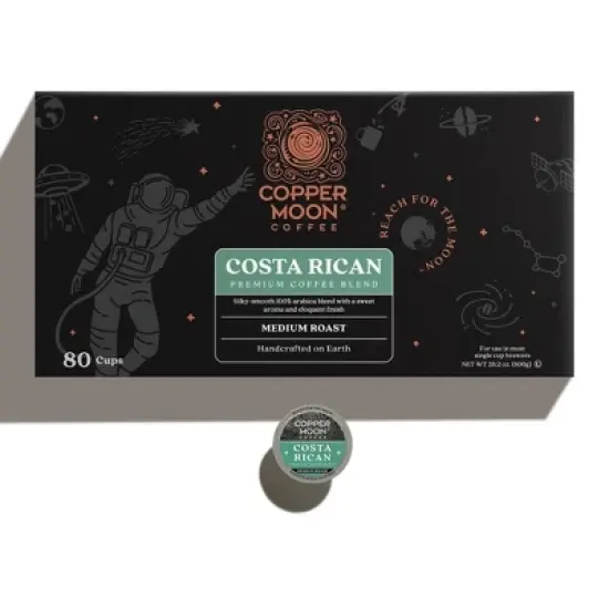 Copper Moon Costa Rican Blend Medium Roast Coffee Pods - 80ct image {1}