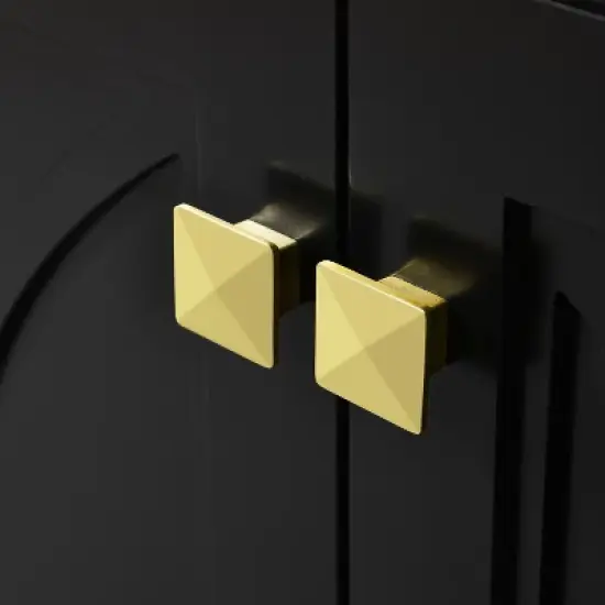 30'' Modern Bathroom Vanity with Ceramic Sink, Freestanding Storage Cabinet with Soft-Closing Doors & Gold Handles, White/Black - ModernLuxe image {9}