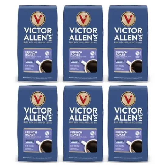 Victor Allen's Coffee French Roast, Dark Roast, Ground Coffee, 6 pack - 10oz Bags image {6}