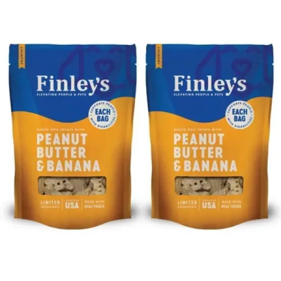 Finley's All Natural Peanut Butter & Banana Flavor Dog Treat Crunchy Biscuits image {8}