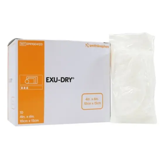 EXU-DRY Anti-Shear Sterile Super Absorbent Dressing Rectangle 4 x 6" 5999004120 10 per Box image {3}