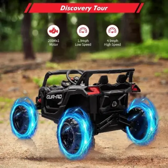 Kids Ride On Car, 24V Ride On UTV, Battery Powered Electric Off-Road UTV Car w/Remote Control, 200W Motor, Spring Suspension, LED Headlights image {6}