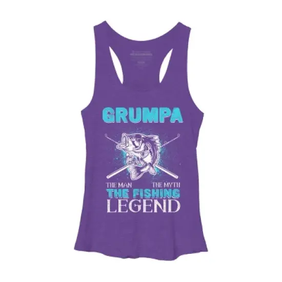Women's Design By Humans Grumpa Man Myth Fishing Legend By HoangCathrine Racerback Tank Top image {3}
