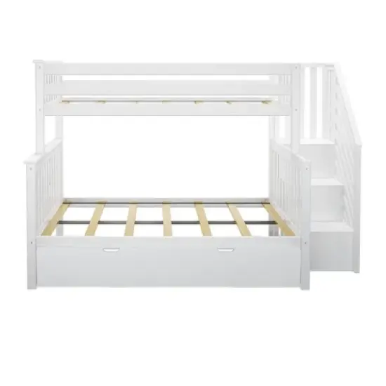 Max & Lily Twin over Full Staircase Bunk Bed with Trundle image {2}