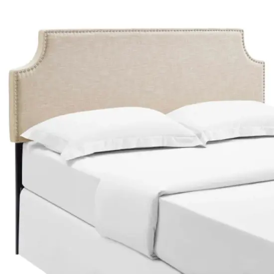 Queen Laura Upholstered Fabric Headboard Beige - Modway image {1}