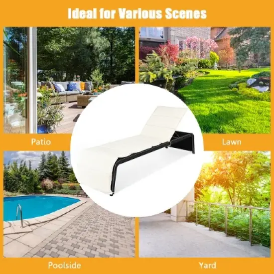 Tangkula 2PCS Adjustable Rattan Recliner Chaise Lounge Chair w/ Cushion Outdoor Patio image {3}