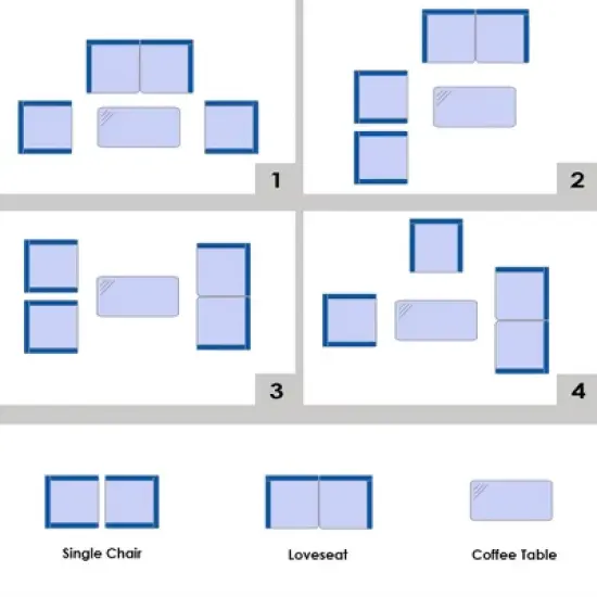Tangkula 4PCS Patio Rattan Conversation Furniture Set Outdoor w/ Peacock Blue Cushion image {7}