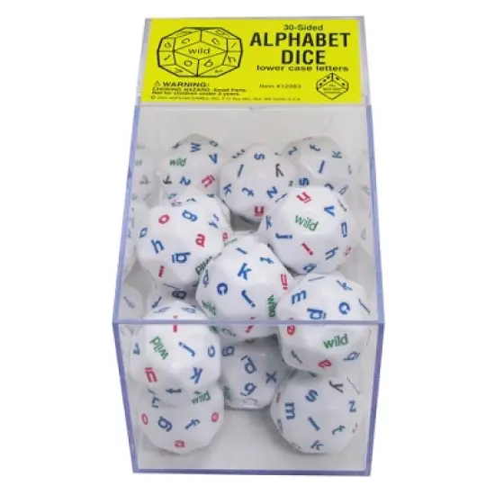 Koplow Games 30-Sided Alphabet Dice, Lower Case Letters, Box of 20 image {1}