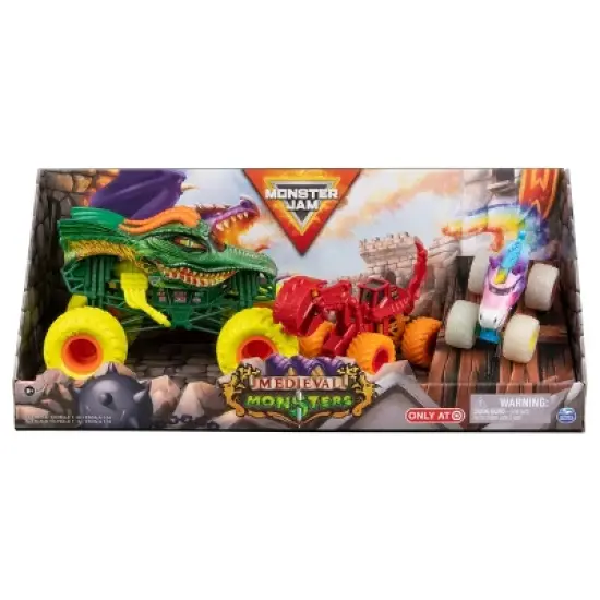 Monster Jam 1:24 & 1:64 Scale Diecast Vehicles 3pk image {1}