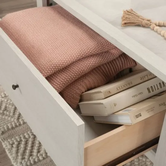 Sauder Larkin Ledge Storage Coffee Table with Drawer Glacier Oak image {4}