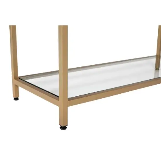 47" Camber Modern Glass Console Table Gold - Studio Designs Home image {4}