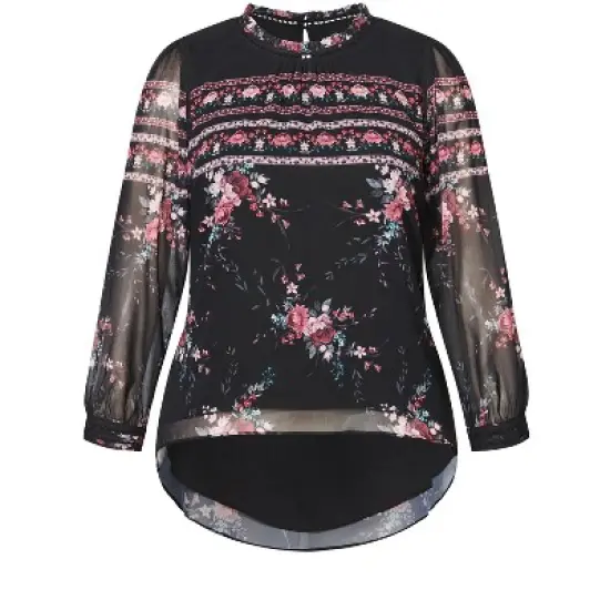 Women's Plus Size Adele Top - black | CITY CHIC image {2}