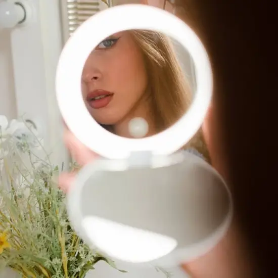 Ilios Lighting Rechargeable LED Compact Makeup Mirror image {4}