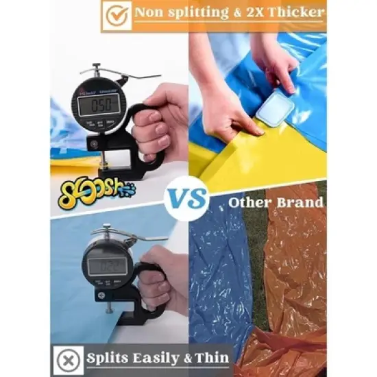 Joyfy 22.5ft Extra Large Triple Lane Water Slides, Summer Lawn Waterslides Toy with Build in Sprinkler for Kids Adults image {8}