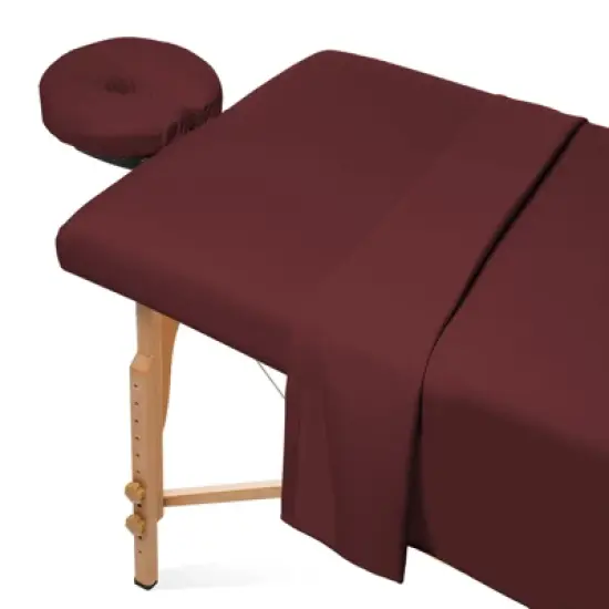 Saloniture 3-Piece Microfiber Massage Table Sheet Set, Includes Flat and Fitted Sheets with Face Cradle Cover image {8}