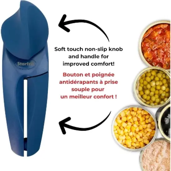 Can Opener - Safe No-Sharp-Edge Design, Holds Lid - Heavy Duty Comfort Grip image {4}