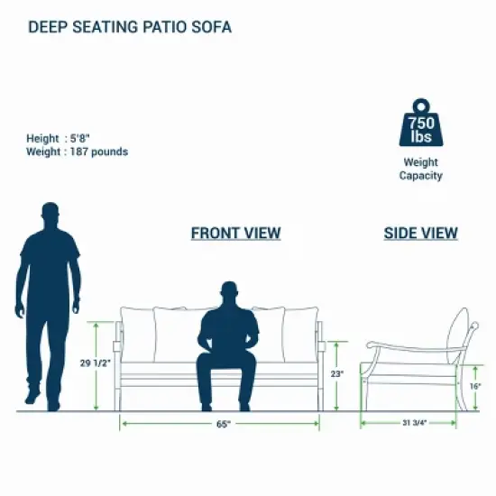 Cambridge Casual Maine Mahogany Wood Outdoor Sofa Daybed with Oyster Cushion: Weather-Resistant Patio Furniture image {11}